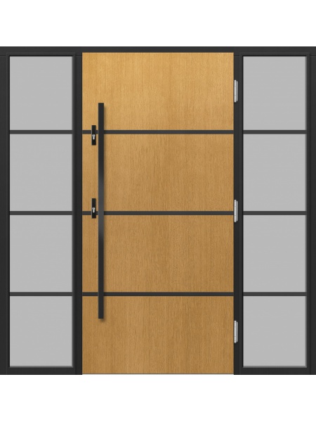 Деревянная входная дверь для частного дома P155 Trio